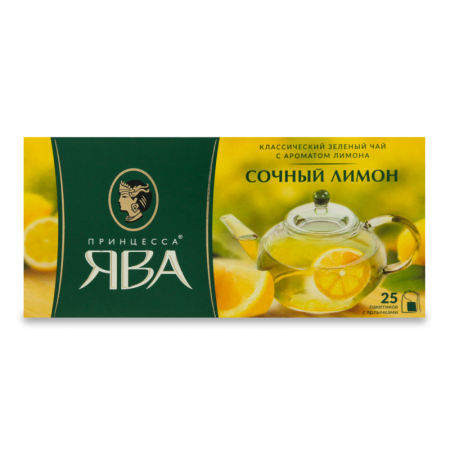 Чай Принцесса Ява Сочный Лимон Зел 25пак Кор