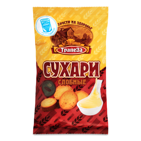 Сухари Сдобные со Сгущенкой Трапеза м/у 200г Сухари Сдобные со Сгущенкой Трапеза м/у 200г