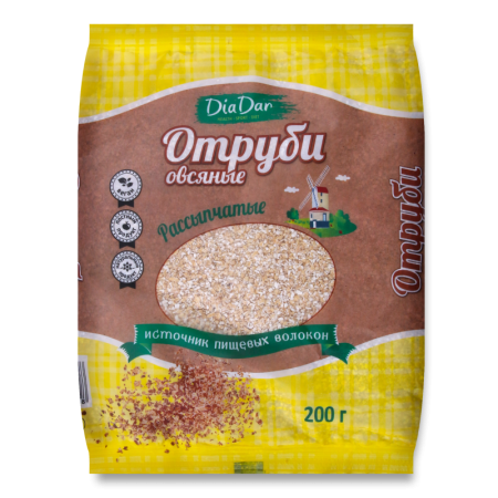Отруби Диадар Овсяные 200гр п/п