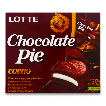 Печенье Lotte Chocolate Pie Cacao 336гр 12шт Кор