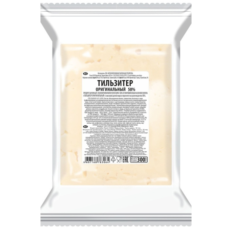 Продукт Сычужный Юговский Тильзитер Оригинальный 50% 300гр в/у