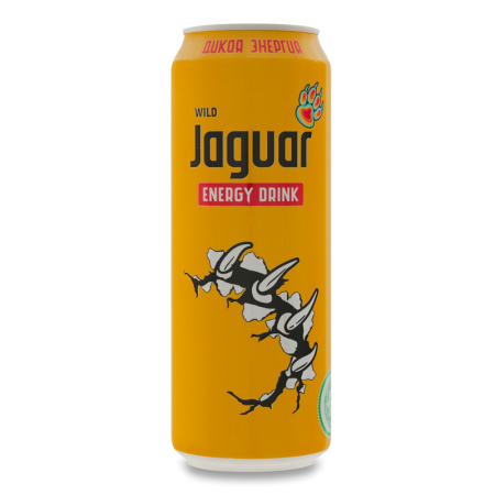 Напиток Энергетический Безалкогольный Газированный со Вкусом Тропических Фруктов Wild Дикая Энергия Jaguar ж/б 0.45л