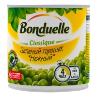 Горошек Зеленый Консервированный Стерилизованный Нежный Bonduelle ж/б 400г Горошек Зеленый Консервированный Стерилизованный Нежный Bonduelle ж/б 400г