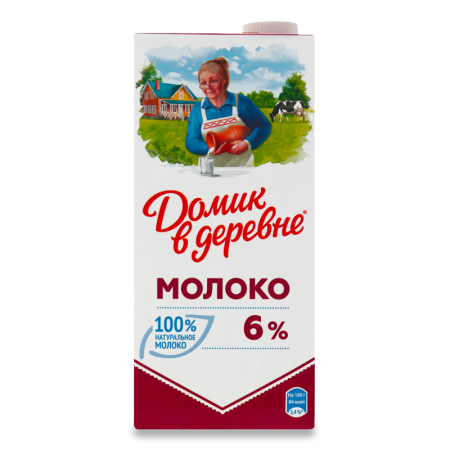 Молоко 6% Ультрапастеризованное Домик в Деревне т/п 928мл
