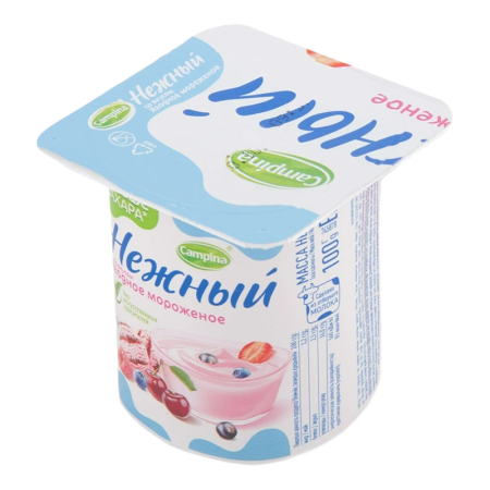 Йогурт Campina Нежный Ягодное Мороженое 1,2% 100гр Стак