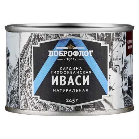 Консервы Рыбные Сардина Доброфлот Тихоокеанская Иваси 245г ж/б