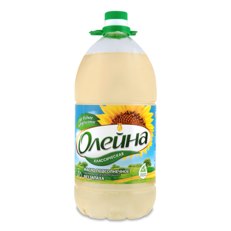 Масло Подсолнечное Рафинированное Дезодорированное Первый Сорт Олейна п/бут 3л