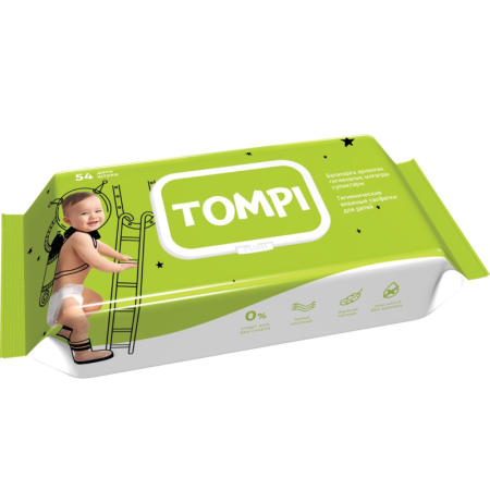 Салфетки Tompi Детские Влажные Без Аромата 54шт фл/п