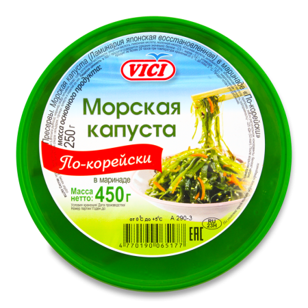 Капуста Морская в Маринаде по-корейски Vici п/у 450г