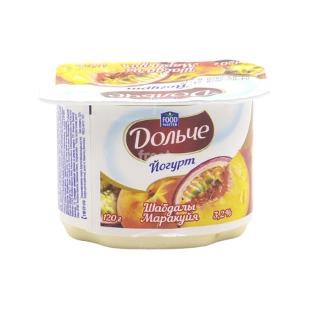 Йогурт Foodmaster Дольче перс/марак 2-слойный 3,2% 120гр Стак