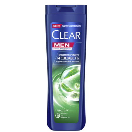 Шампунь Clear д/мужчин Очищение и Свежесть Кедр дерево/эвкалипт 380мл фл