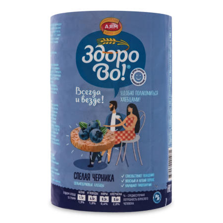 Хлебцы Цельнозерновые Спелая Черника здорово! м/у 100г