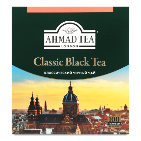 Чай Черный Листовой Мелкий Классический Ahmad Tea к/у 100х2г