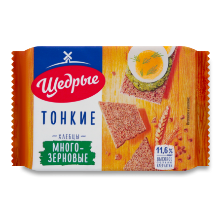 Хлебцы Тонкие Многозерновые Щедрые м/у 170г