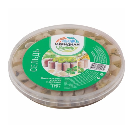 Сельдь Меридиан Филе Кусочки Атлантическая с Зеленью 175г