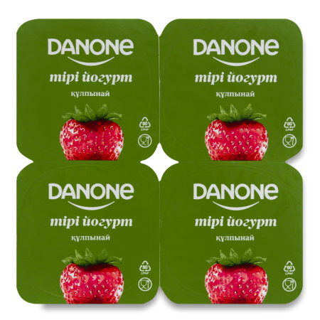Йогурт 2.5% Клубника Danone ст 4х120г