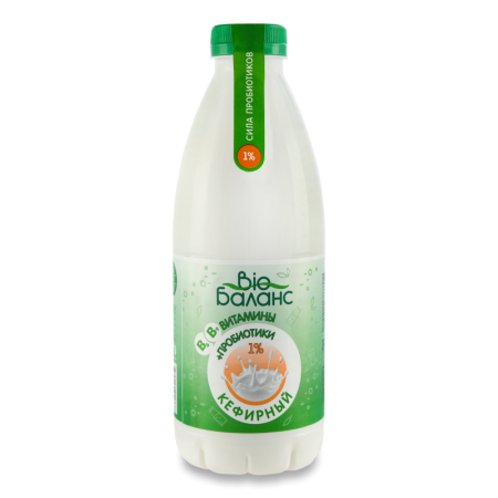Биопродукт Кисломолочный 1% Кефирный Обогащенный Бифидобактериями и Витаминами Био Баланс п/бут 900г