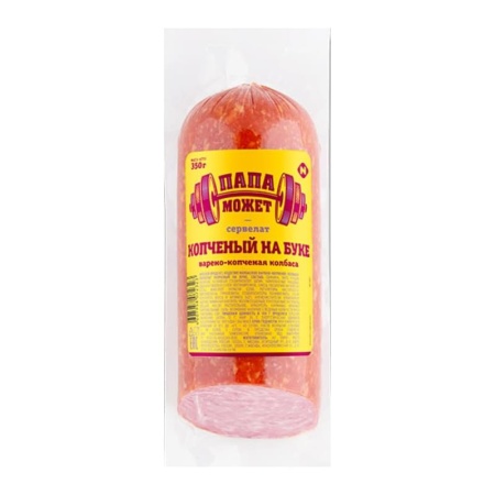 Колбаса Папа Может Сервелат на Буке в/к в/у 0,35кг