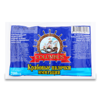 Палочки Крабовые Замороженные Columbus в/у 200г Палочки Крабовые Замороженные Columbus в/у 200г