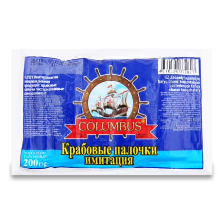 Палочки Крабовые Замороженные Columbus в/у 200г