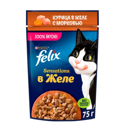 Корм Felix Курица в Желе с Морковью 75гр д/п