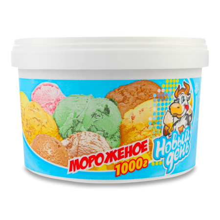 Мороженое 12% Пломбир Шоколадный Новый День Ведро 1000г