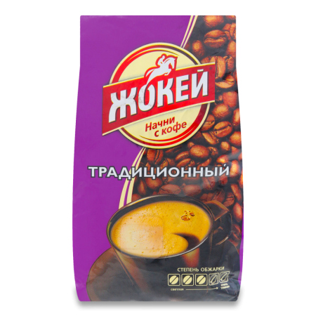 Кофе Жокей Традиционный в Зернах в/с 200гр фл/п