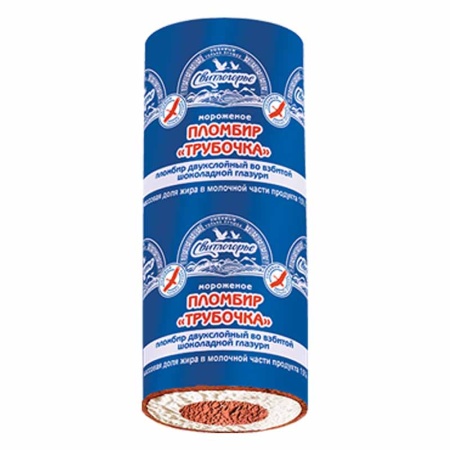 Мороженое Свитлогорье Пломбир Двухслойный Ваниль Трубочка 80гр Кнврт