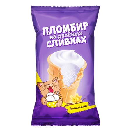 Мороженое Пломбир на Двойных Сливках Ваниль Вафельный Стакан 70гр