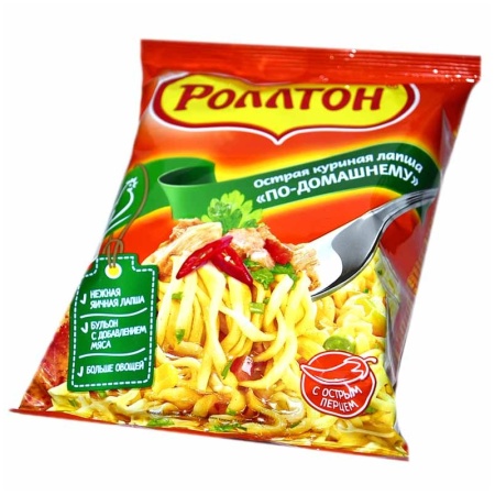 Лапша Роллтон по-домашнему Курица Острая 85гр м/у