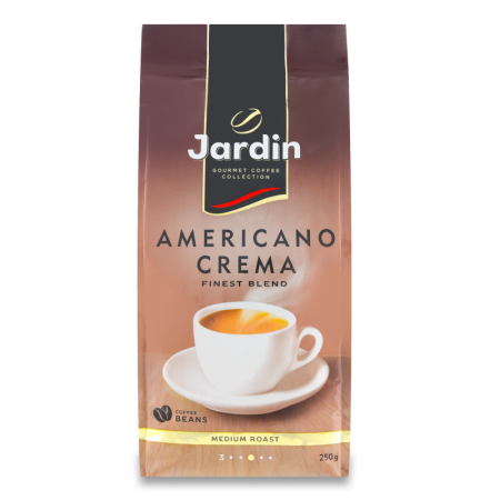 Кофе Jardin Americano Crema Светлообжареный в Зернах 250гр фл/п
