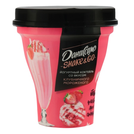 Коктейль Йогуртный 5.2% со Вкусом Клубничного Мороженого shake&go Даниссимо ст 260г