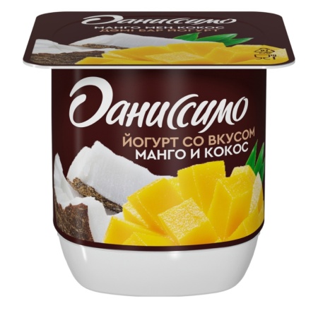 Йогурт Даниссимо со Вкусом манго/кокоса 2,4% 100гр Стак