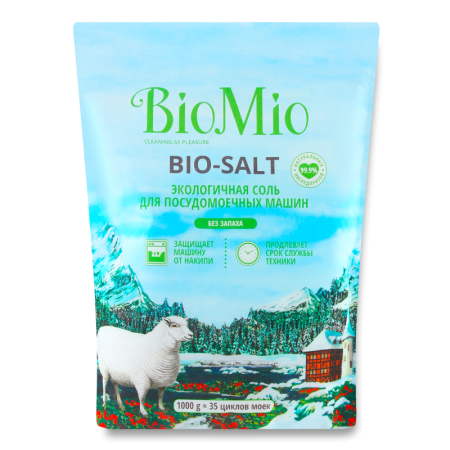 Соль Biomio Эко д/посудомоечной Машины Без Запаха 1000гр стаб/б