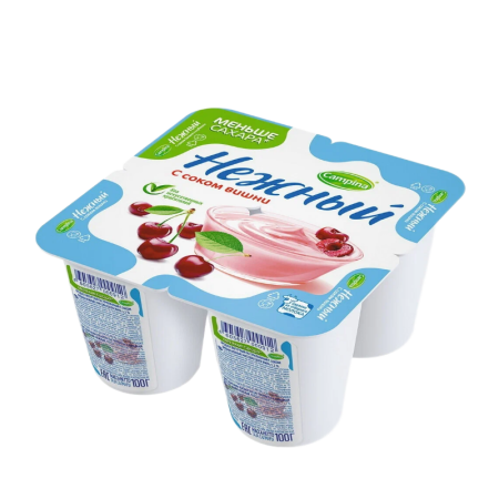 Йогурт Campina Нежный Вишня 1,2% 100гр Стак Йогурт Campina Нежный Вишня 1,2% 100гр Стак