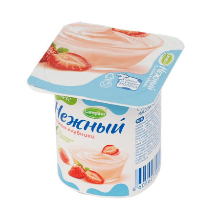 Йогурт Campina Нежный Клубн 1,2% 100гр Стак