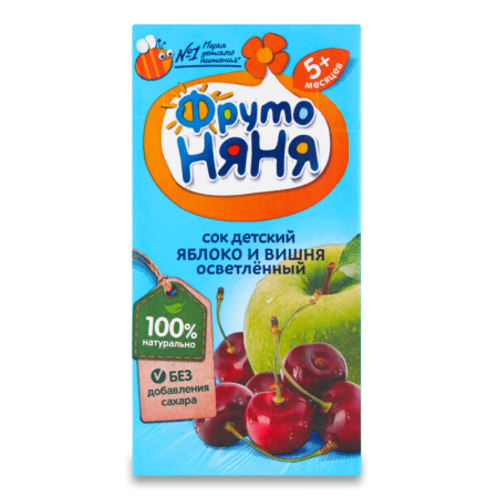Сок Фрутоняня Детский яблоко/вишня Осветленный 5+ 200мл Тrc