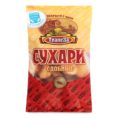 Сухари Сдобные со Сгущенкой Трапеза м/у 350г Сухари Сдобные со Сгущенкой Трапеза м/у 350г