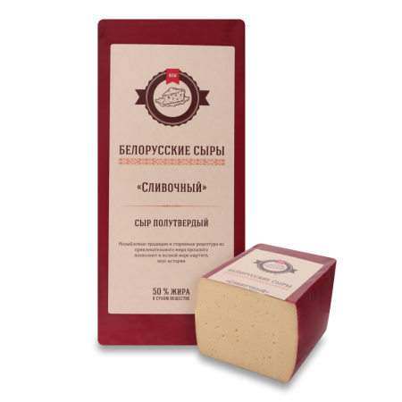 Сыр Белорусские Сыры Сливочный Полутвердый 50% кг