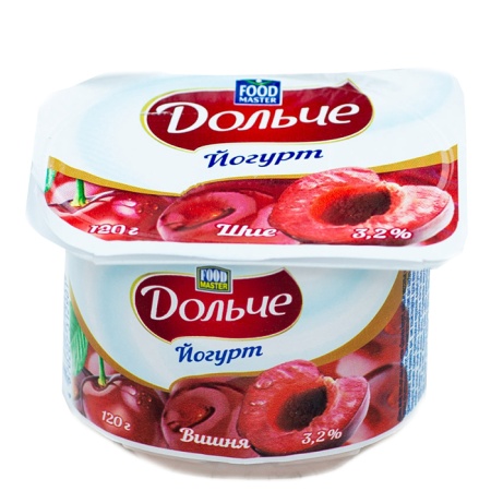 Йогурт Дольче с фр Наполнителем Вишня 3,2% 120гр Стак