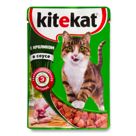 Корм Влажный Для Взрослых Кошек с Кроликом в Соусе Kitekat м/у 85г