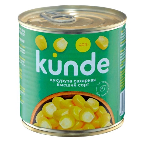 Кукуруза Kunde Сахарная Консервированная Ключ 400гр ж/б