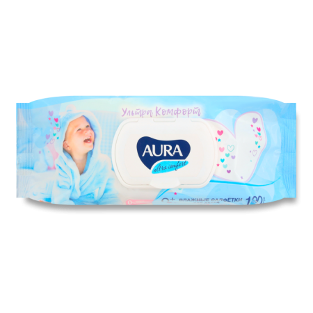 Салфетки Aura Ultra Comfort д/детей Влажные 120шт гр/уп