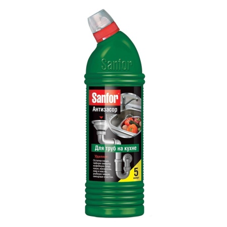 Гель Sanfor Антизасор Средство д/труб Кухни 750г фл