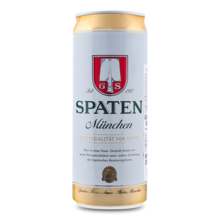 Пиво 0.5л 5.2% Светлое Пастеризованное Munchen Spaten ж/б