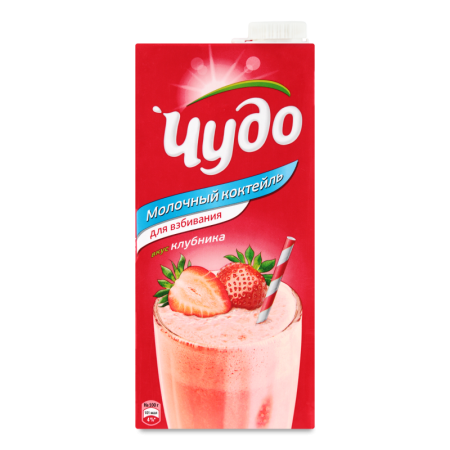 Коктейль Молочный 5% Для Взбивания со Вкусом Клубники Чудо т/п 950г