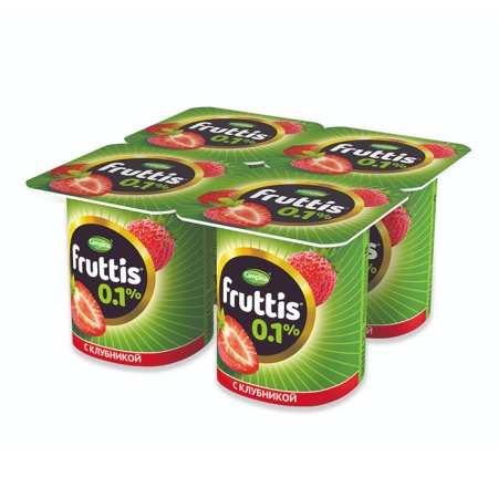 Йогурт Campina Fruttis Легкий Клубн 0,1% 110гр Стак