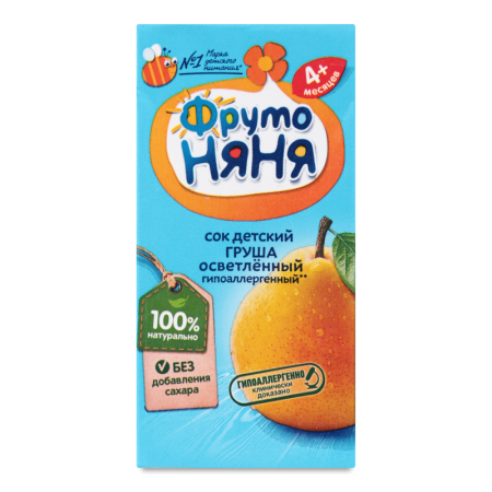 Сок Для Детей от 4мес Осветленный Гипоаллергенный Груша Фрутоняня т/п 0.2л