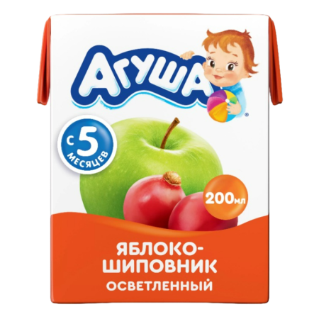 Сок Для Детей от 5мес Осветленный яблоко-шиповник Агуша т/п 200мл