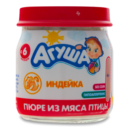 Пюре из Мяса Птицы Для Детей от 6мес Индейка Агуша с/б 80г